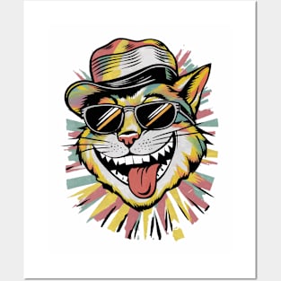 Tie Dye Funny Cat Posters and Art